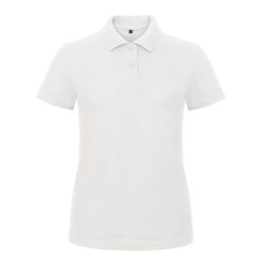 Women's polo B&C BCI1F Safran Pure — slim fit piqué White Polo donna B&C BCI1F Safran Pure — piquet slim fit Bianco