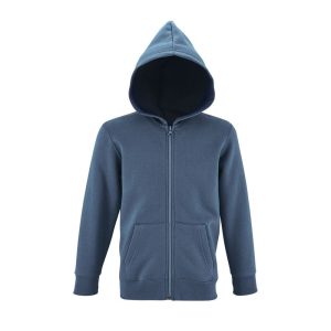 Kids' sweatshirt SOL’S 02092 Stone Kids — full zip hoodie Slate Blue Felpa bambino SOL'S 02092 Stone Kids — full zip con cappuccio Blu ardesia