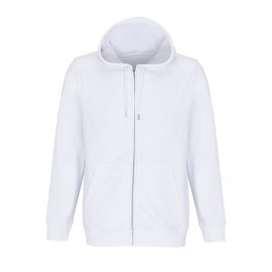 Calipso Felpa Unisex Full Zip Con Cappuccio SOL'S 04237 Bianco