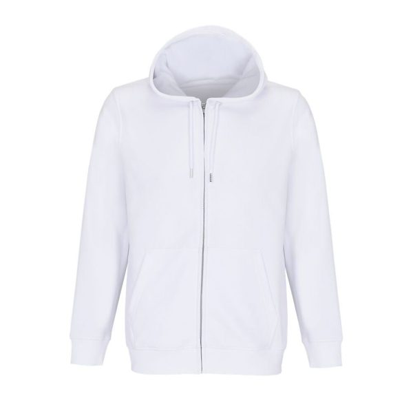 Calipso Felpa Unisex Full Zip Con Cappuccio SOL'S 04237 Bianco