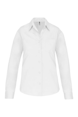 Camicia donna Kariban K542 — popeline manica lunga Bianco