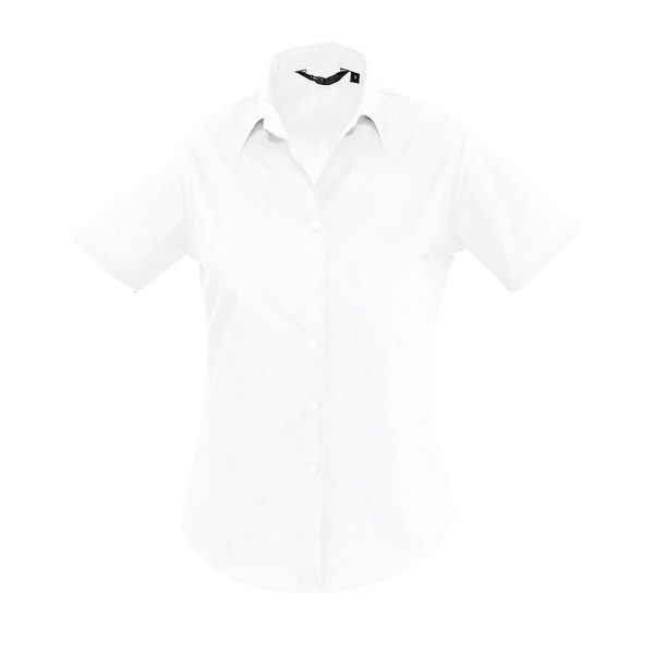Women's short sleeve poplin shirt Escape SOL'S 16070 White Escape Camicia Donna Popeline Manica Corta SOL'S 16070 Bianco