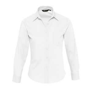 Women's long sleeve poplin shirt Executive SOL'S 16060 White Executive Camicia Donna Popeline Manica Lunga SOL'S 16060 Bianco