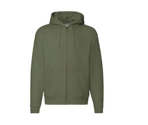 Felpa da uomo con zip grande Fruit of the Loom SC274 Oliva classico
