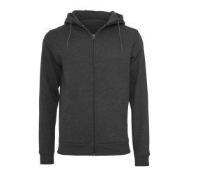 Felpa pesante con cappuccio e con zip Build Your Brand BY012 Antracite