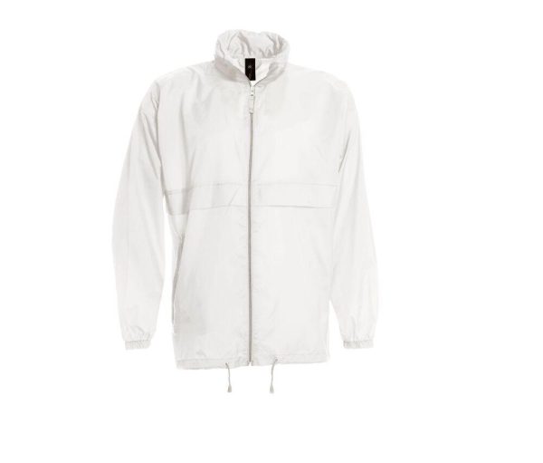 Giacca impermeabile tascabile B&C BC300 Sirocco Bianco