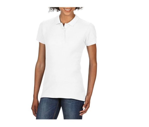 Polo da donna Piqué Gildan GN48L Bianco