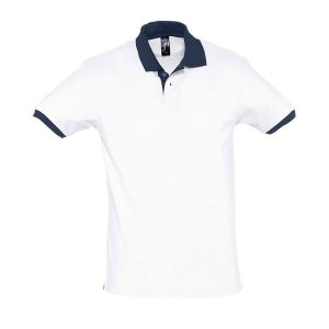 Prince Polo Unisex Finiture A Contrasto SOL'S 11369 Bianco / Blu oltremare Prince Polo Unisex Finiture A Contrasto SOL'S 11369 Bianco / Blu oltremare